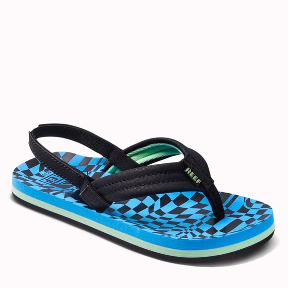 Reef Kids Boys Sandals, Little Ahi, Swell Checkers, 4 - Picture 1 of 1